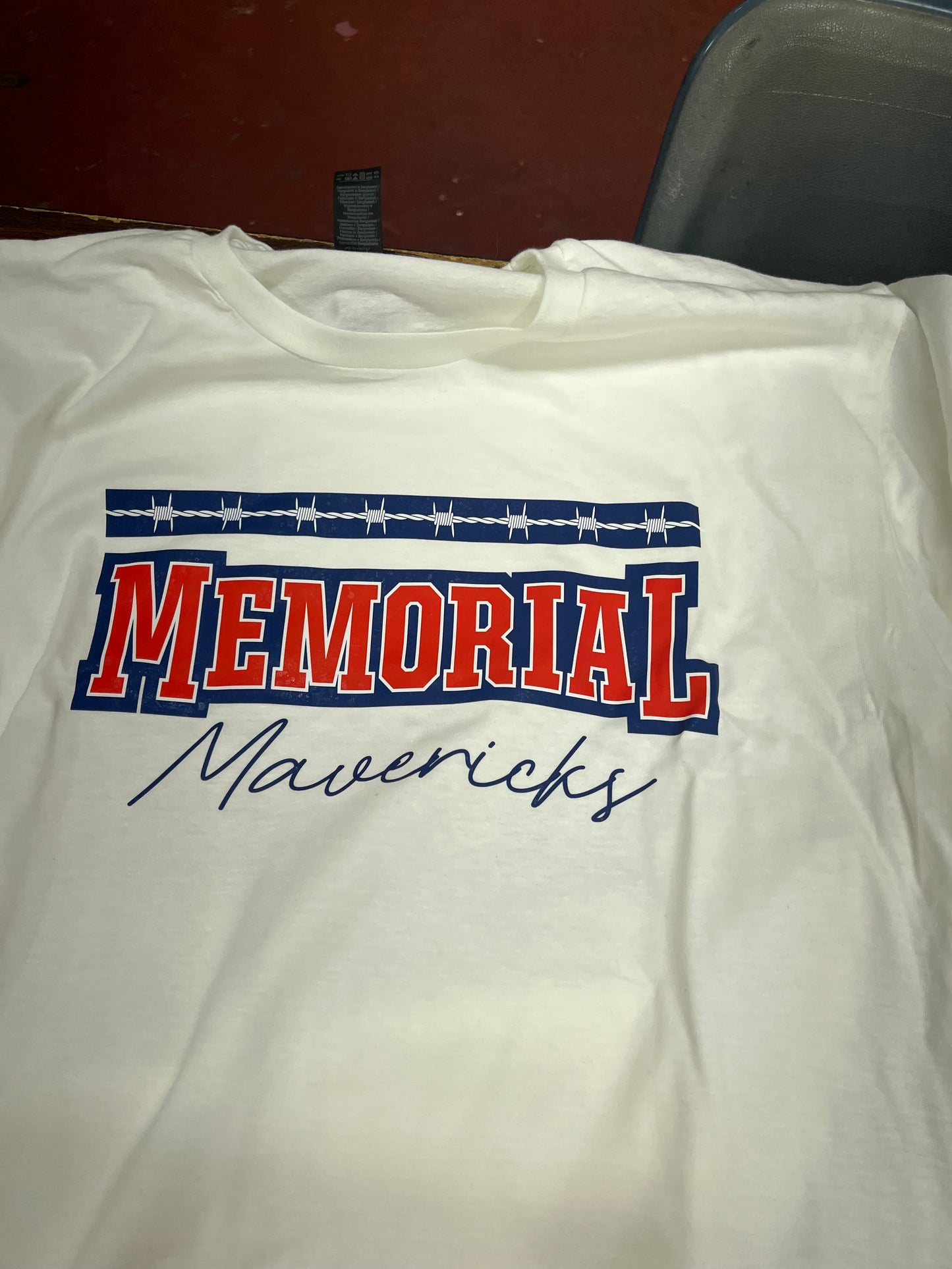 Memorial barbed block cursive