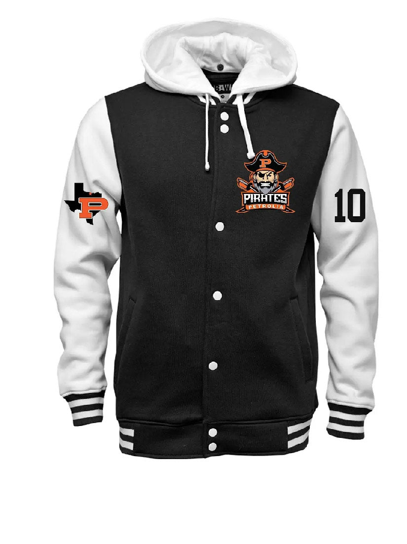 HOODIE STYLE LETTERMAN JACKET
