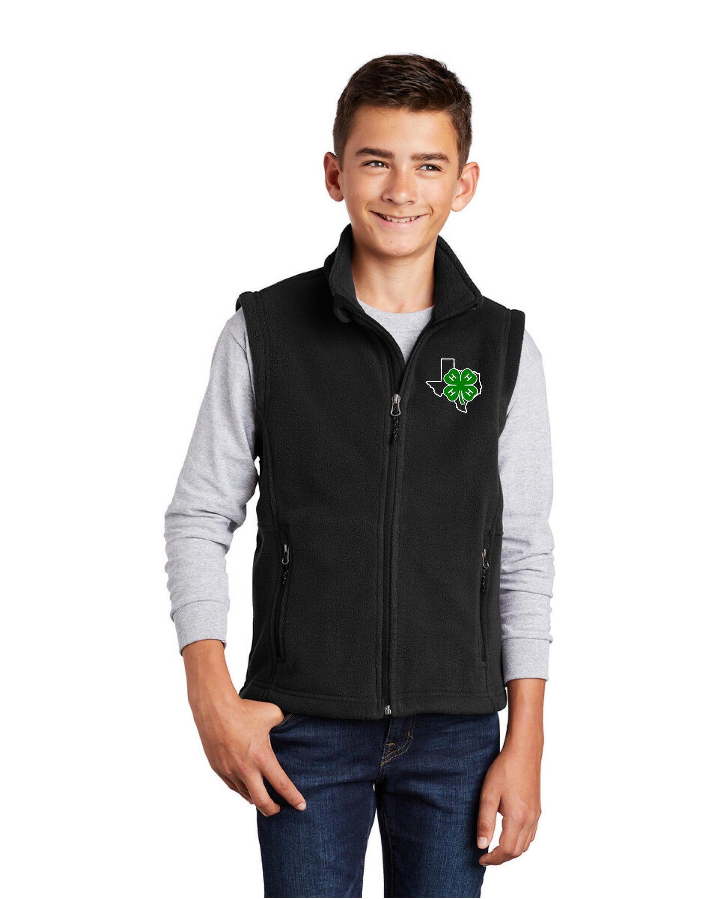 4-H Youth Fleece Vest with Embroidery
