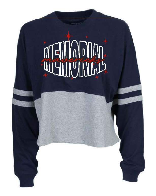 Memorial Tennis Boxercraft Womens striped crew neck