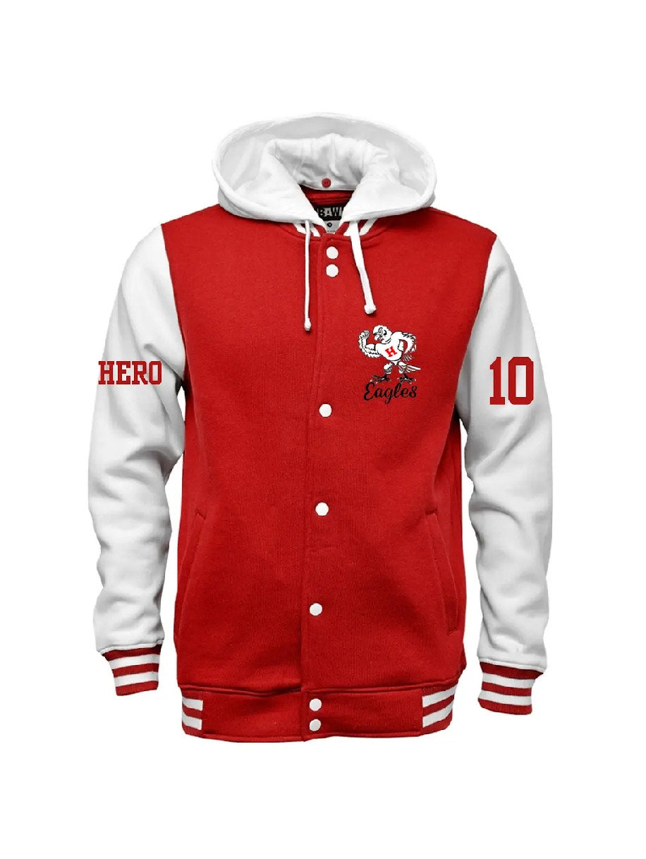 HOODIE STYLE LETTERMAN JACKET