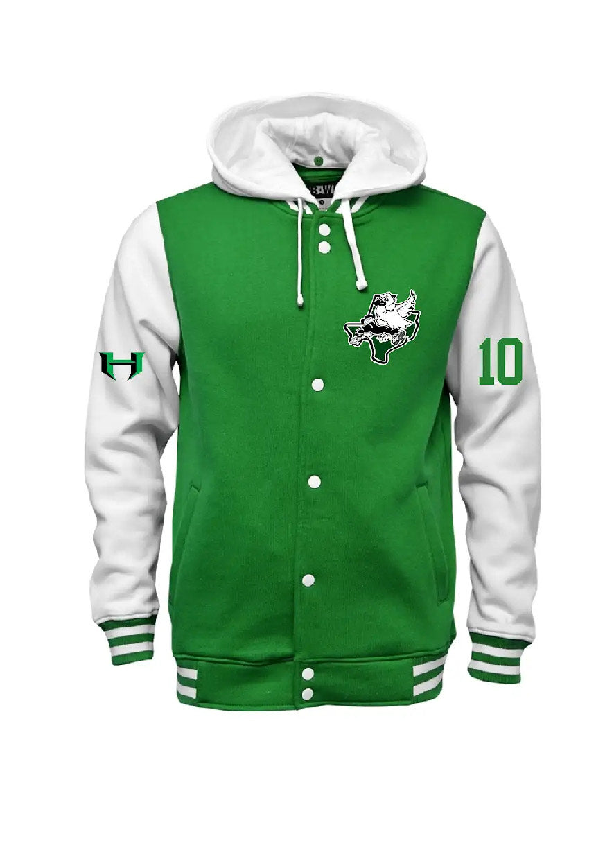 HOODIE STYLE LETTERMAN JACKET