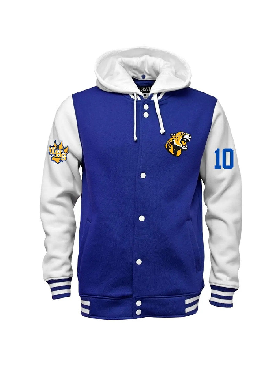 HOODIE STYLE LETTERMAN JACKET