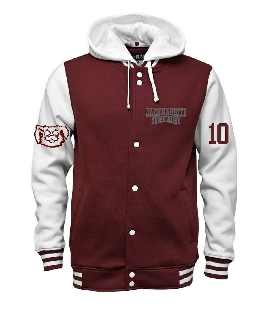 HOODIE STYLE LETTERMAN JACKET