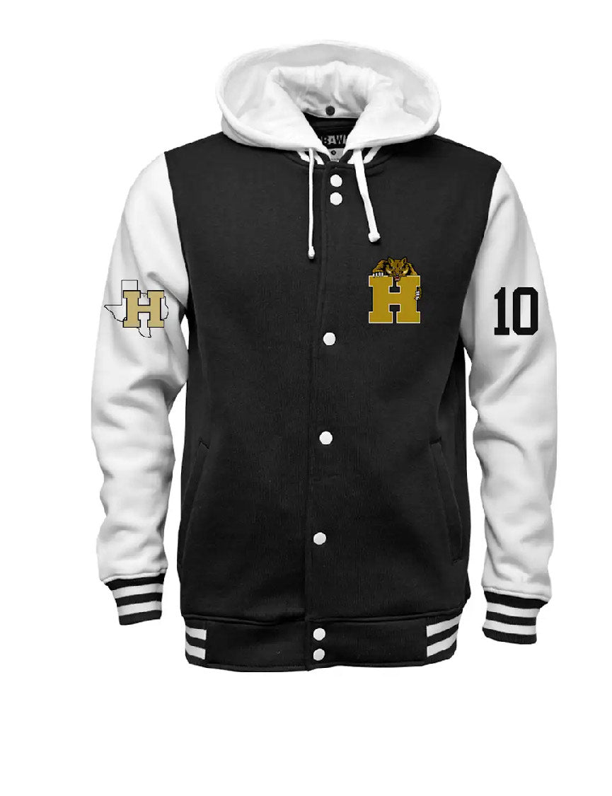 HOODIE STYLE LETTERMAN JACKET